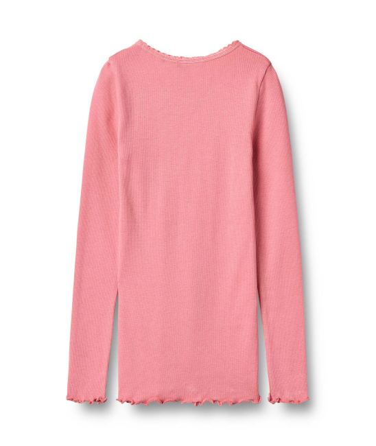 Wheat Rib Basic Langarmshirt Reese soft pink